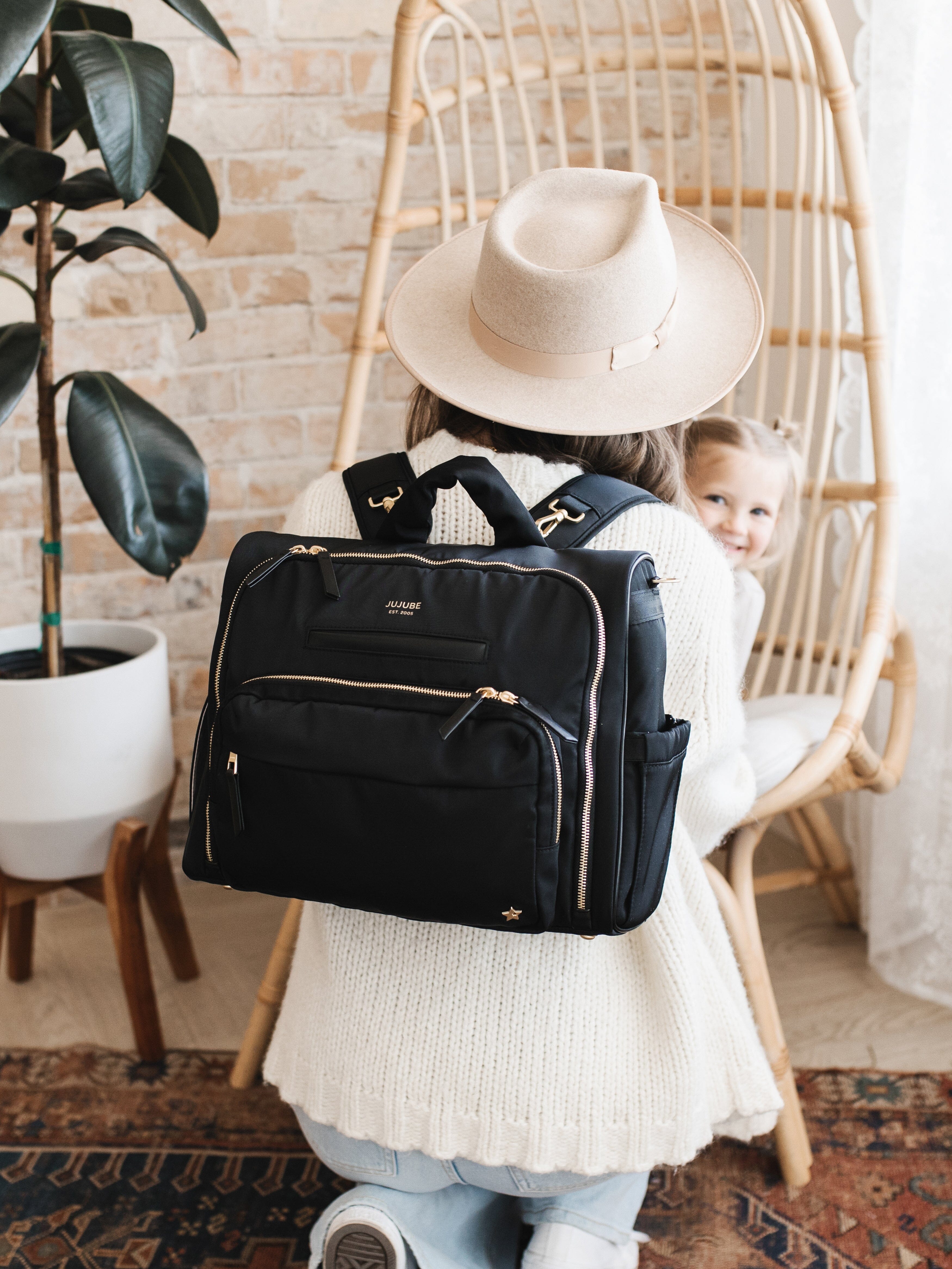 JuJuBe Satchel Diaper Bag - Black- Strolleria
