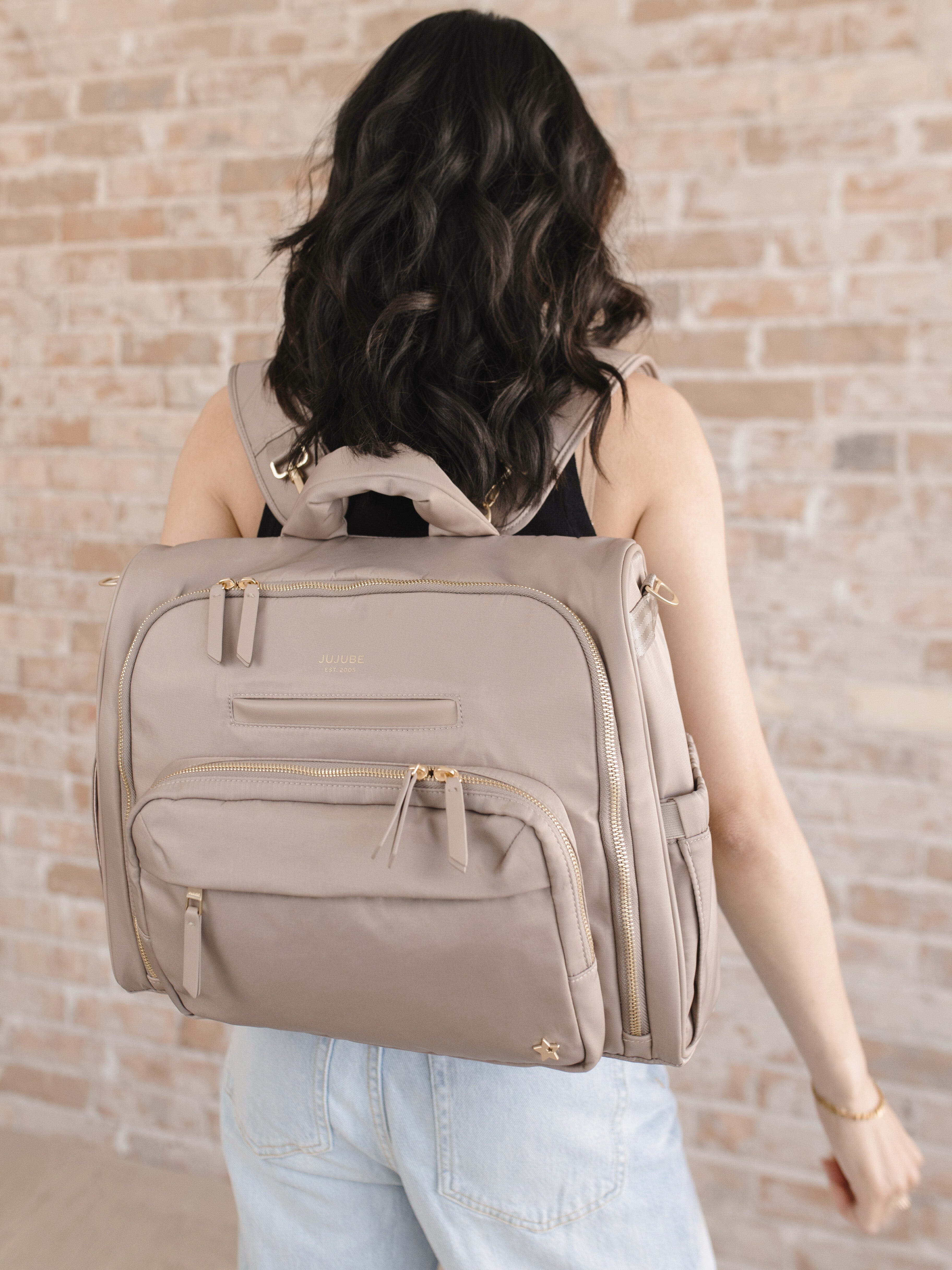 JuJuBe Satchel Diaper Bag - Taupe- Strolleria