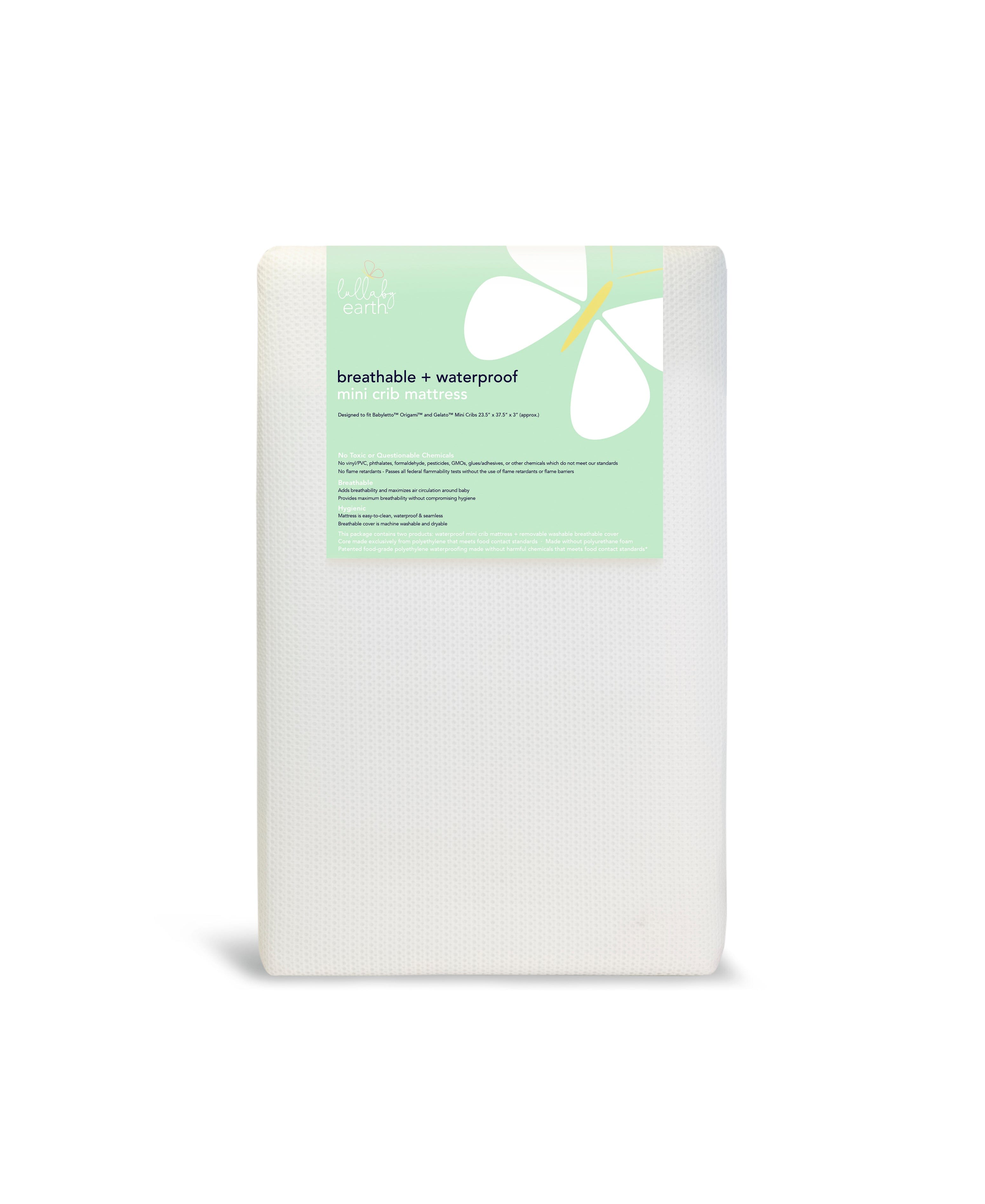 Lullaby Earth Breathe Safe - Breathable Mini Crib Mattress- Strolleria