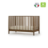 Walnut Wood dadada Lala 3-in-1 Convertible Crib - Front View | Strolleria