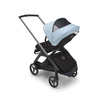 Bugaboo Dragonfly Stroller, Bassinet, and Turtle Air Travel System - Graphite / Midnight Black / Skyline Blue