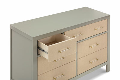 Namesake Eloise 7-Drawer Assembled Dresser - French Sage and Performance Sand Eco-Weave