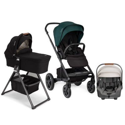 Nuna MIXX Next Bundle - Stroller, Bassinet and PIPA RX Infant Car Seat Lagoon / Birch