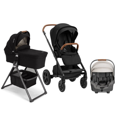 Nuna MIXX Next Bundle - Stroller, Bassinet and PIPA RX Infant Car Seat Caviar / Birch
