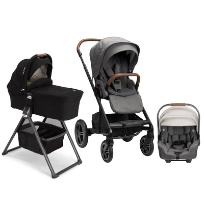 Nuna MIXX Next Bundle - Stroller, Bassinet and PIPA RX Infant Car Seat Granite / Birch