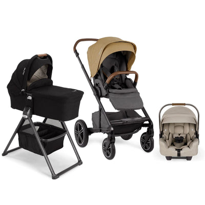 Nuna MIXX Next Bundle - Stroller, Bassinet and PIPA RX Infant Car Seat Camel / Hazelwood