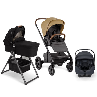 Nuna MIXX Next Bundle - Stroller, Bassinet and PIPA RX Infant Car Seat Camel / Ocean