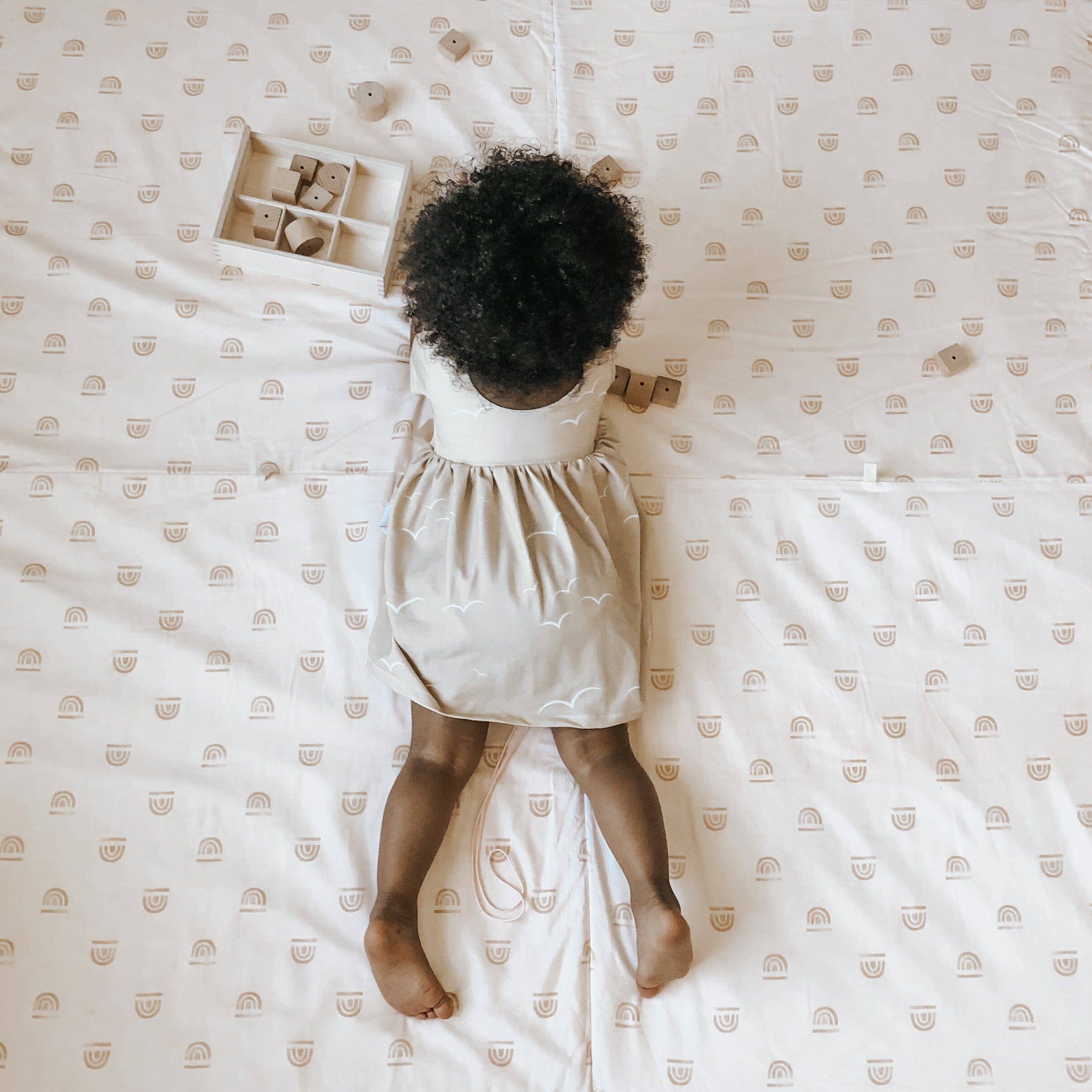 Toki Kids Rainbow Peach Organic Cotton Mat- Strolleria