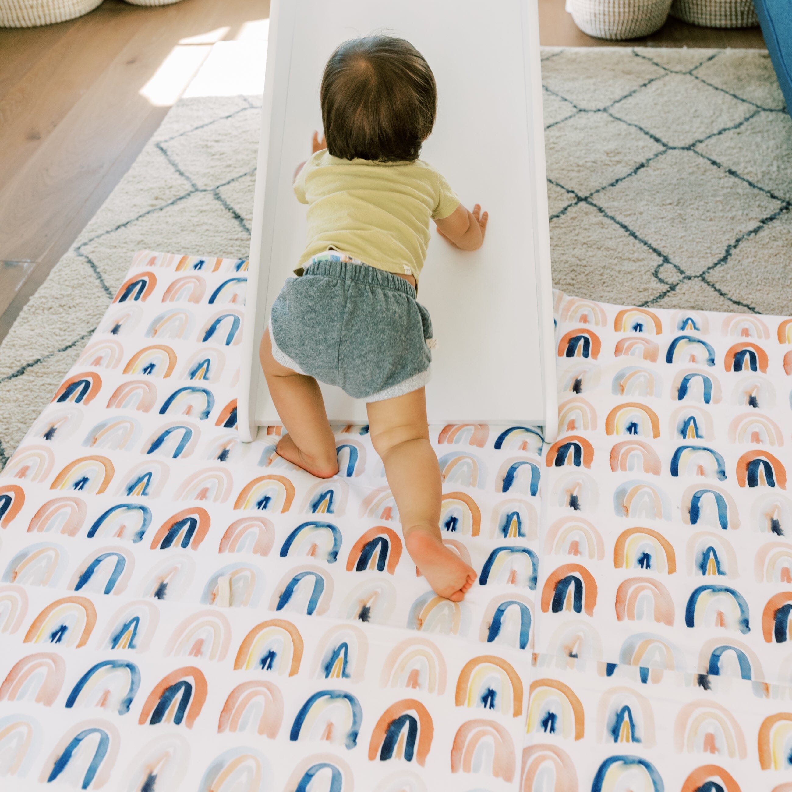 Toki Kids Rainbow Peach Organic Cotton Mat- Strolleria
