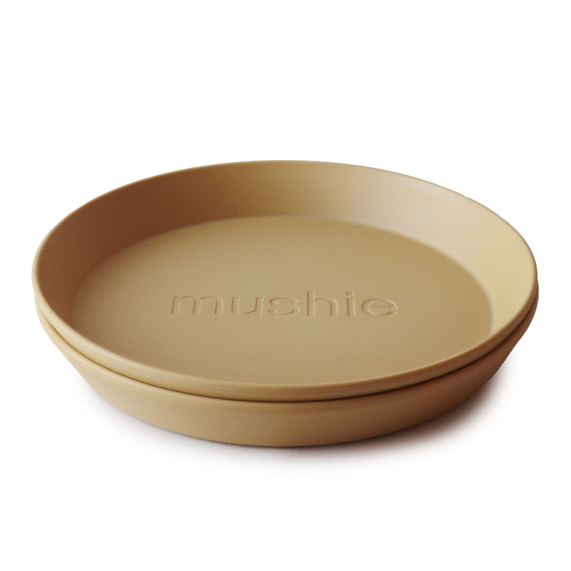 Mushie Round Dinnerware Plates, Set of 2