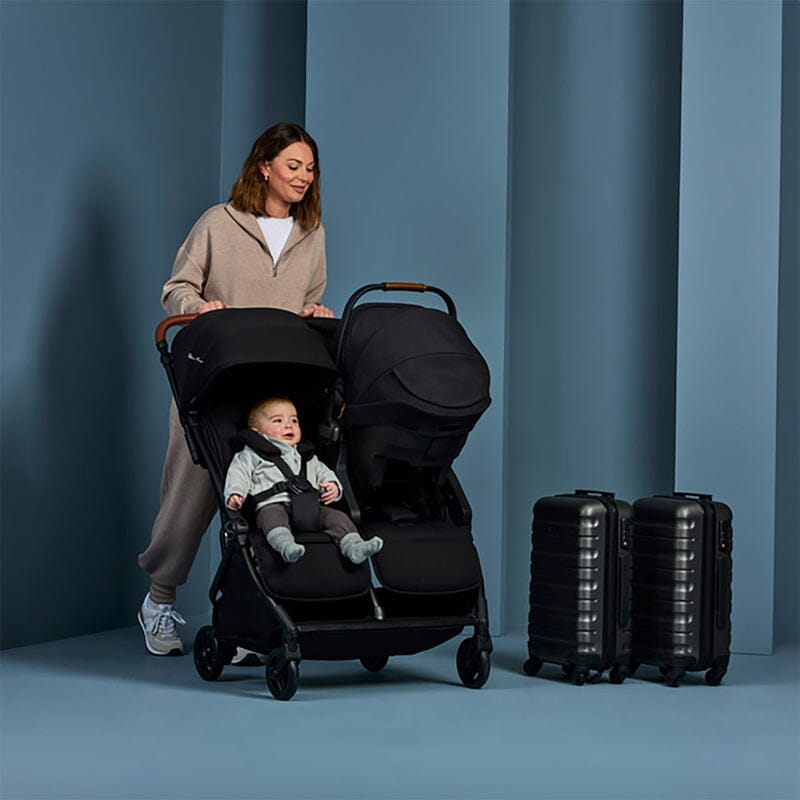 Silver Cross Jet Double Stroller - Black