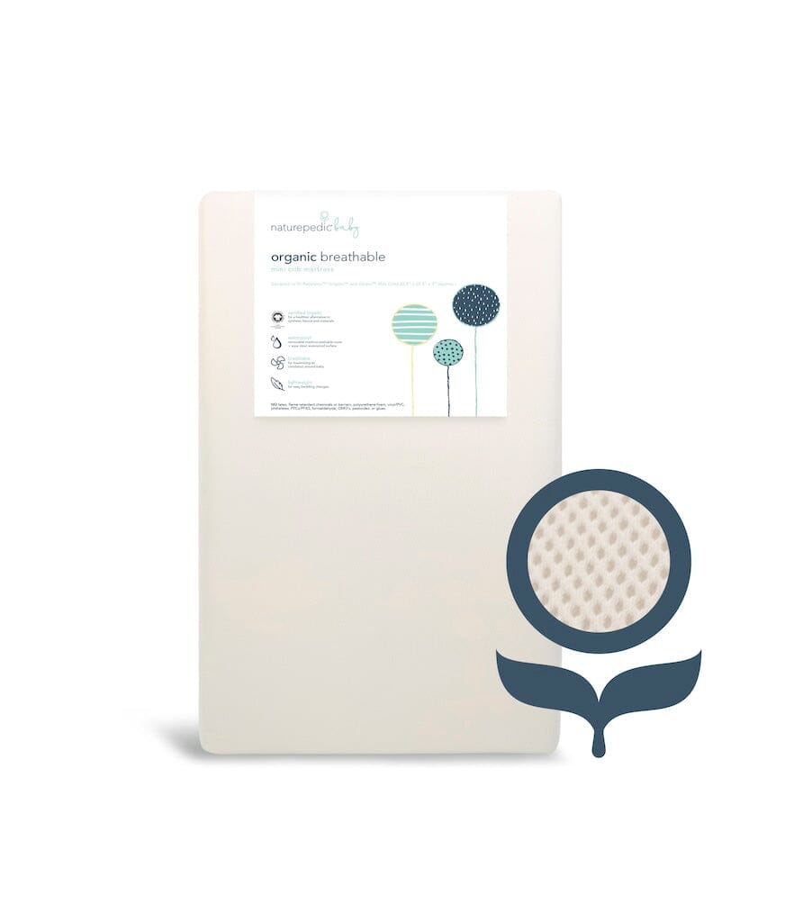 Naturepedic Breathable Organic Mini Crib Mattress- Strolleria