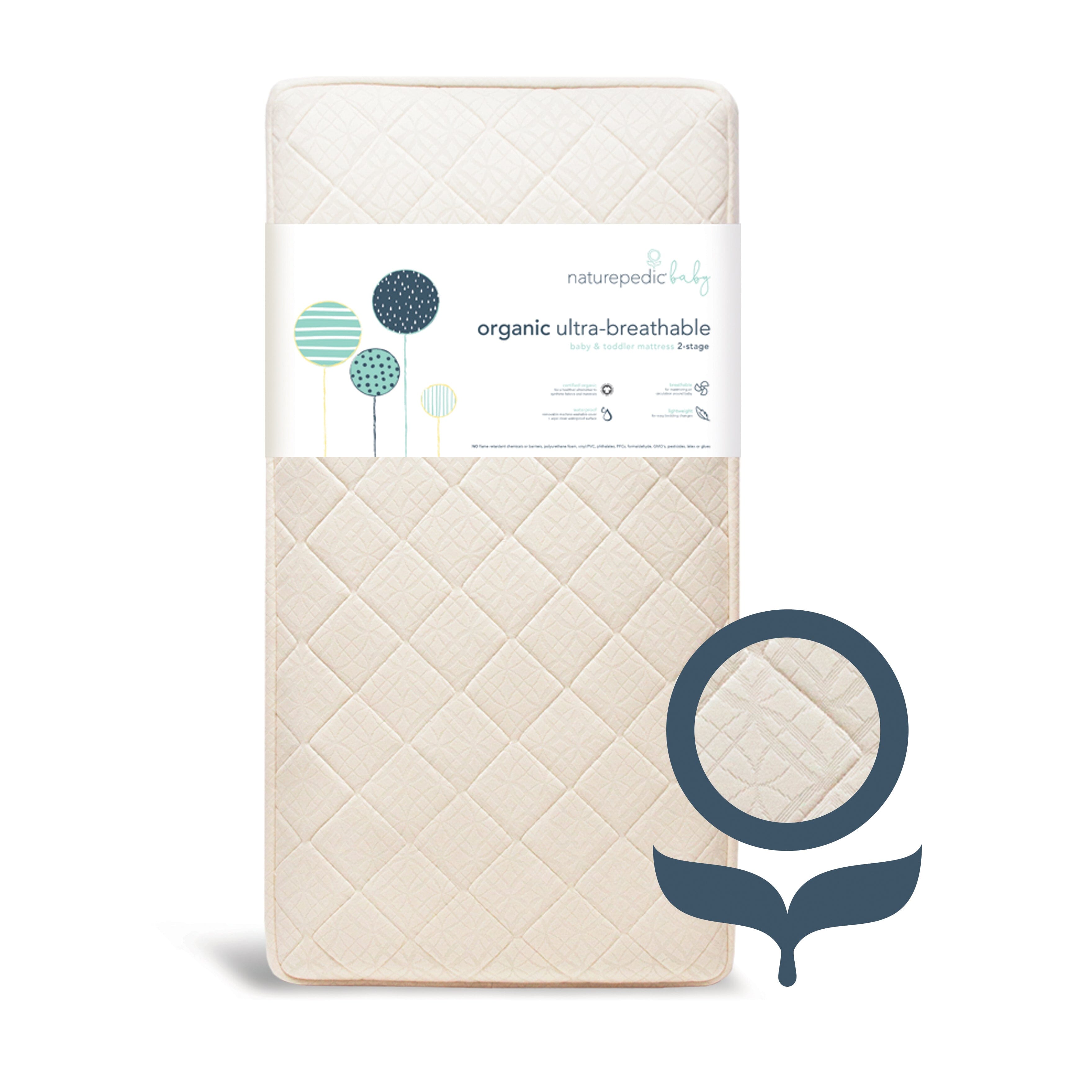 Naturepedic Organic Ultra Breathable Crib Mattress - 2-Stage- Strolleria
