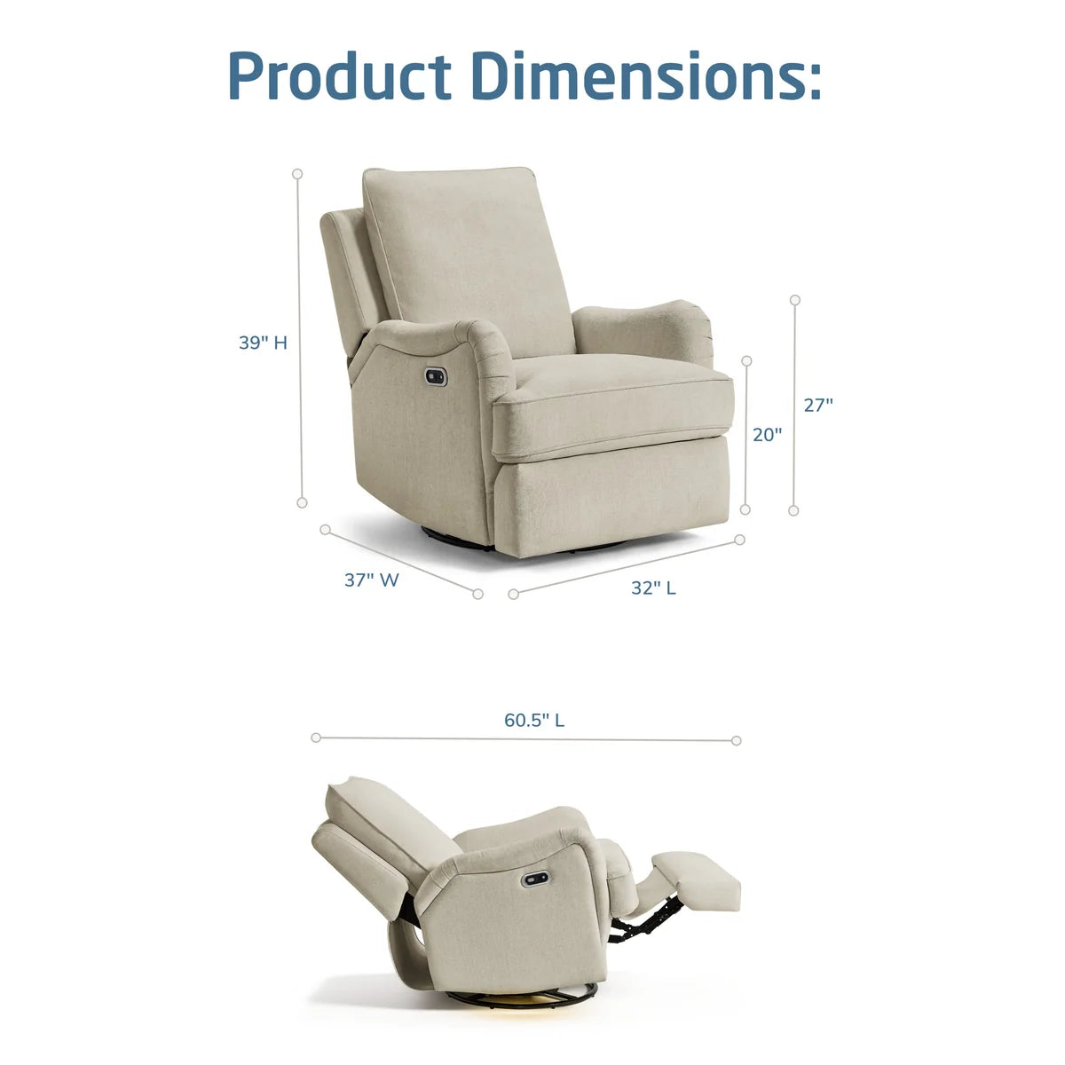 Maxi Cosi Lindon Swivel Glider & Power Recliner- Strolleria