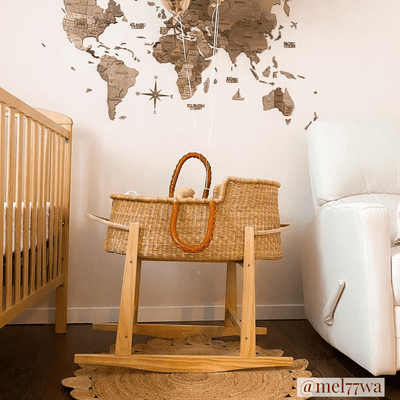 Design Dua. Modern Rocking Bassinet Stand - Natural Pine