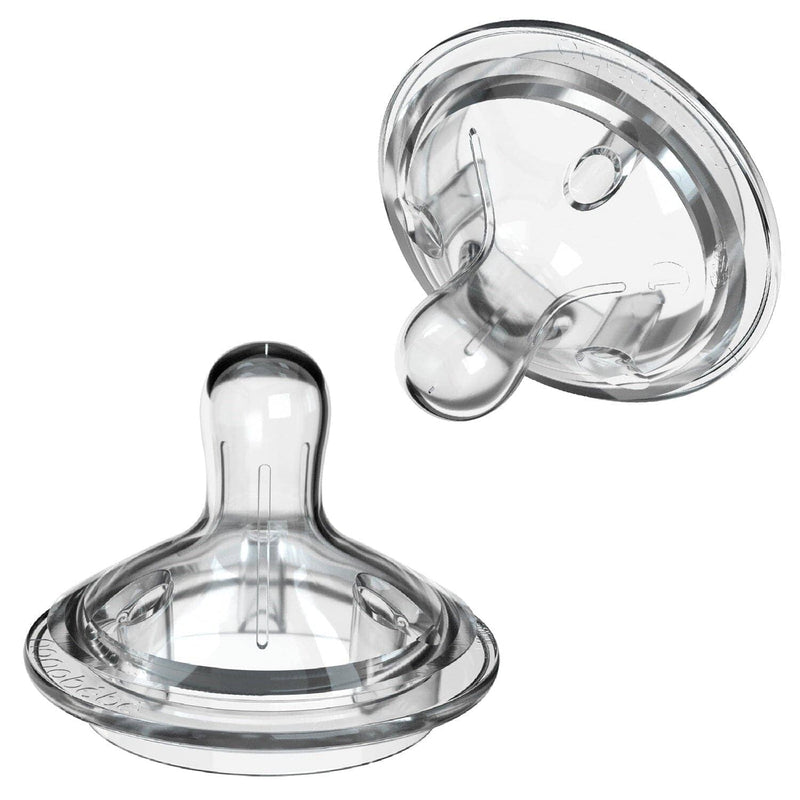 Nanobébé Silicone Baby Bottle Nipples, 2-Pack