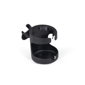 Black Silver Cross Nia Cup Holder - Three Quarter View, Flexible Expanding Design | Strolleria