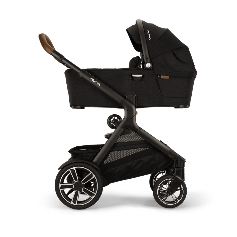 Nuna DEMI Next Bundle - Stroller, Rider Board, Bassinet + Stand, and PIPA RX Infant Car Seat Caviar