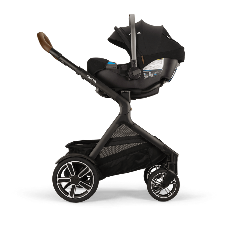 Nuna DEMI Next Bundle - Stroller, Rider Board, Bassinet + Stand, and PIPA RX Infant Car Seat Caviar
