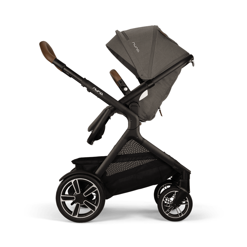 Nuna DEMI Next Double Stroller with Rider Board and Bassinet Stand