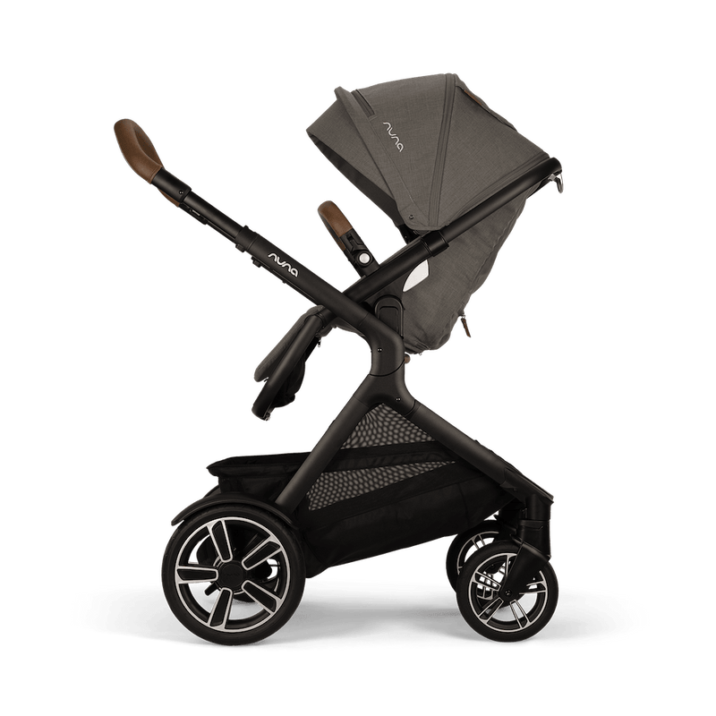 Nuna DEMI Next Double Stroller with Rider Board and Bassinet + Stand