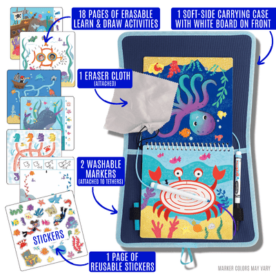 UnbuckleMe® Totebook Kids Dry Erase Travel Activity Book