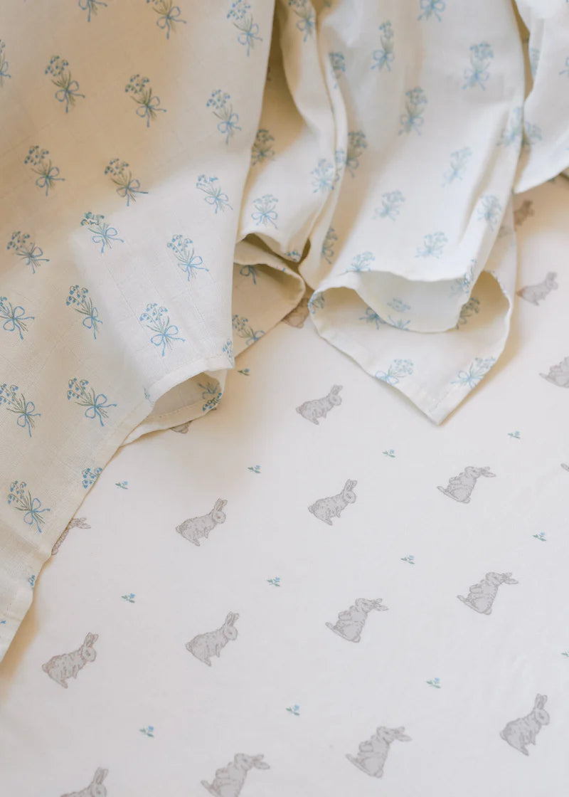 Oilo 2-Pack Swaddle - Bunnies & Lily of the Valley- Strolleria