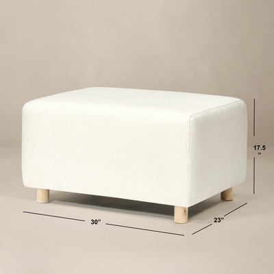 Oilo Large Stationary Ottoman with Wood Legs