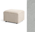 Fog Grey Chenille Otto Glide Ottoman - Side View | Strolleria