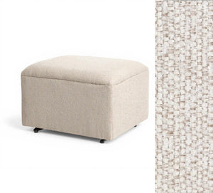 Linen Chenille Otto Glide Ottoman - Side View | Strolleria