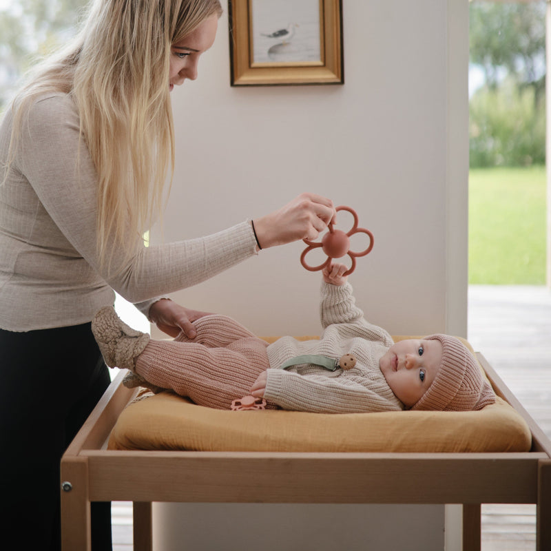 Mushie Daisy Rattle Teether