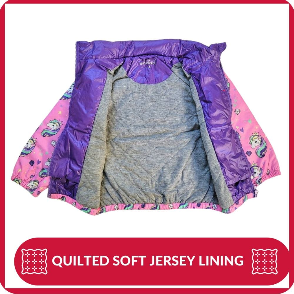 Onekid Car Seat Coat | The Road Coat Transition - Unicorn Print- Strolleria