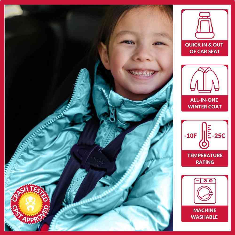Onekid Car Seat Coat | The Road Coat Vegan - Aqua- Strolleria