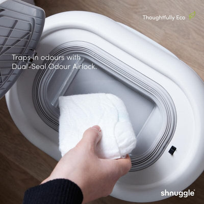Shnuggle Nappy Bin in White/Grey