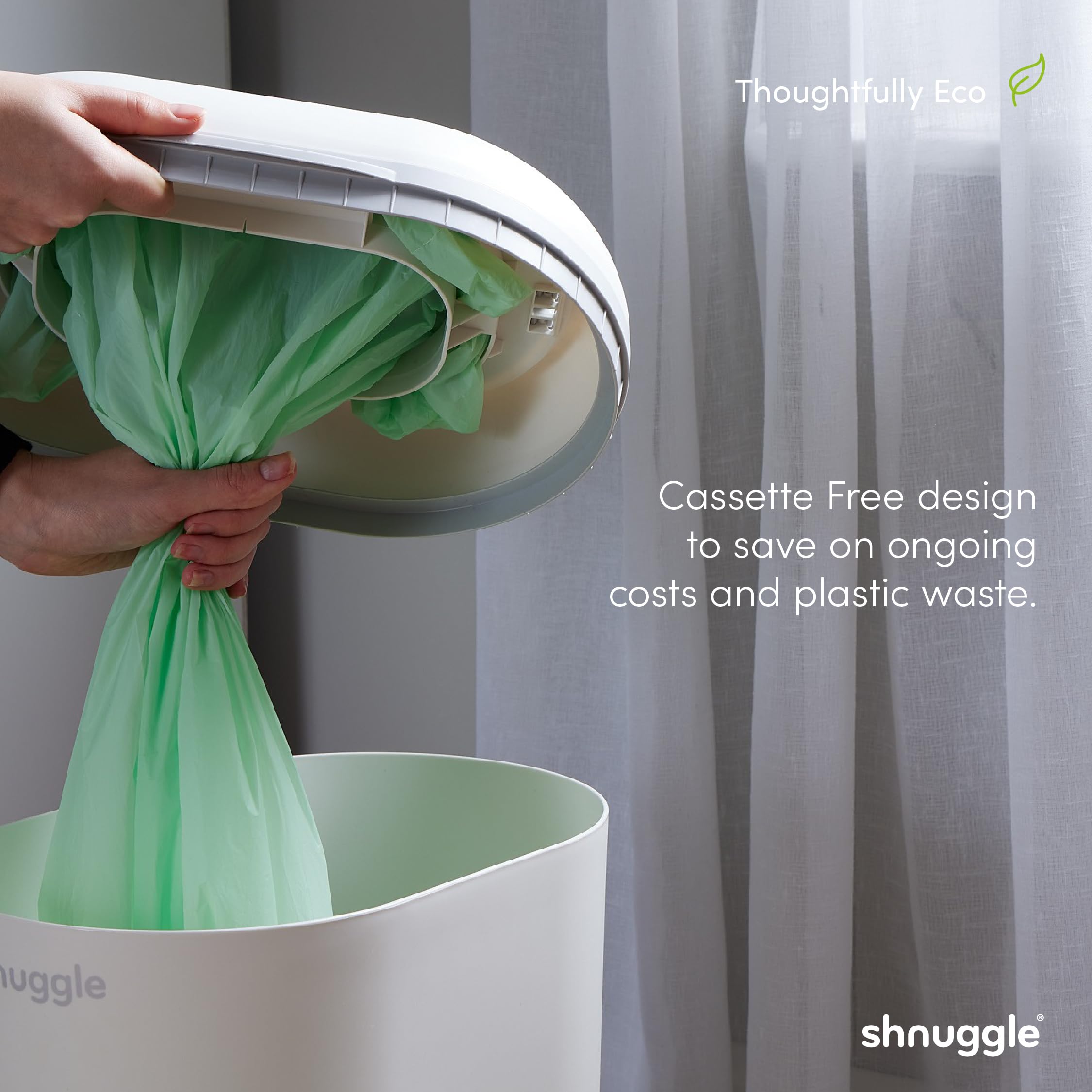 Shnuggle Nappy Bin in White/Grey- Strolleria