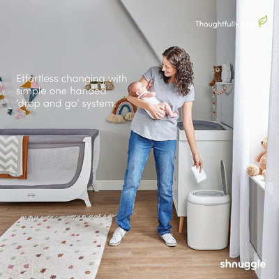 Shnuggle Nappy Bin in White/Grey