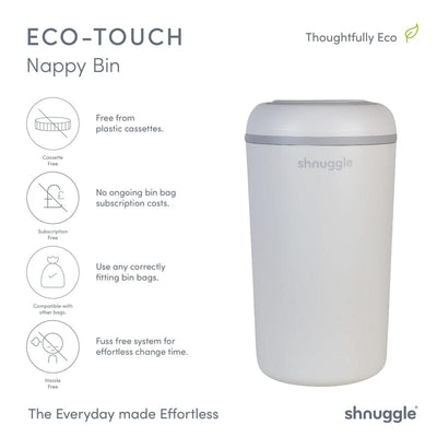 Shnuggle Nappy Bin in White/Grey