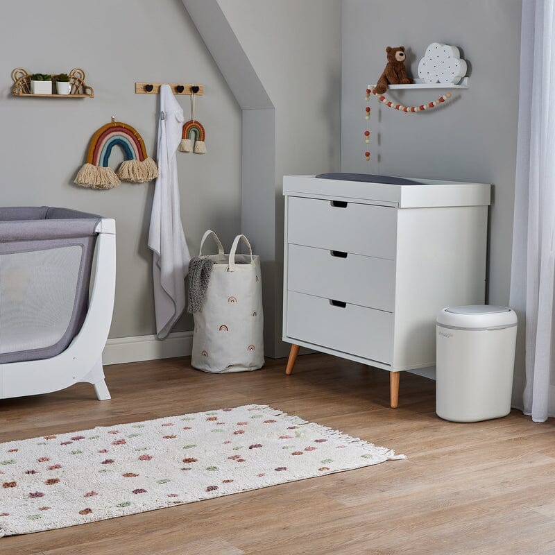 Shnuggle Nappy Bin in White/Grey