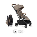 Champagne Silver Cross Nia Compact Travel Stroller - Side View with Folded | Strolleria
