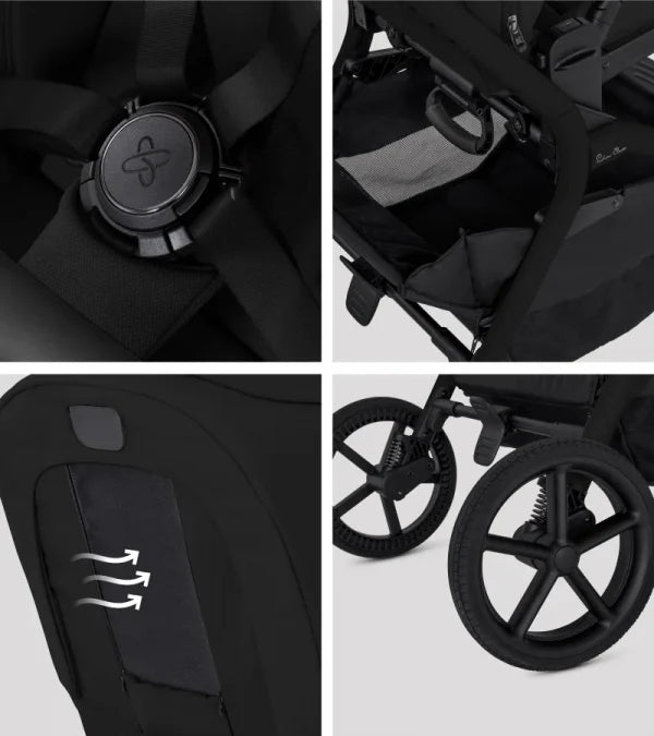 Silver Cross Breez Compact Stroller + Folding Bassinet Bundle- Strolleria