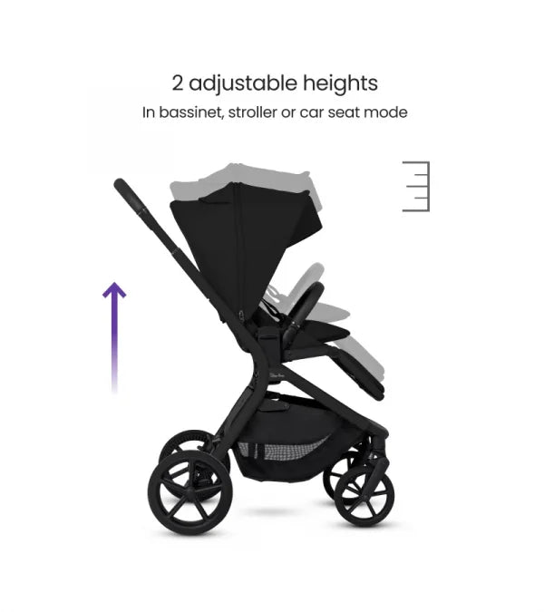 Silver Cross Breez Compact Stroller + Folding Bassinet Bundle- Strolleria