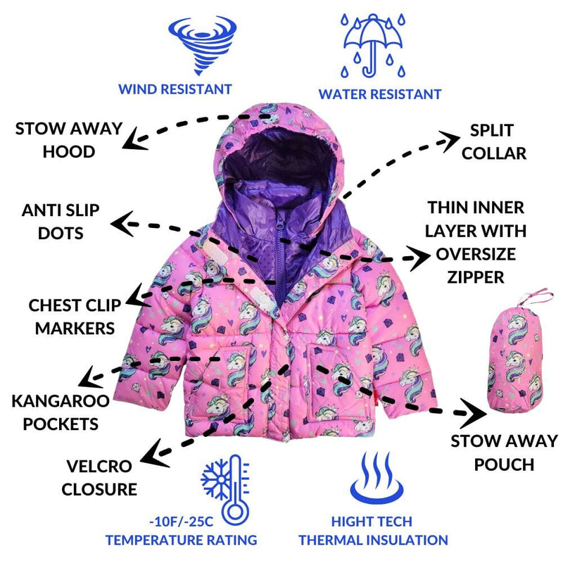 Onekid Car Seat Coat | The Road Coat Vegan - Unicorn Print