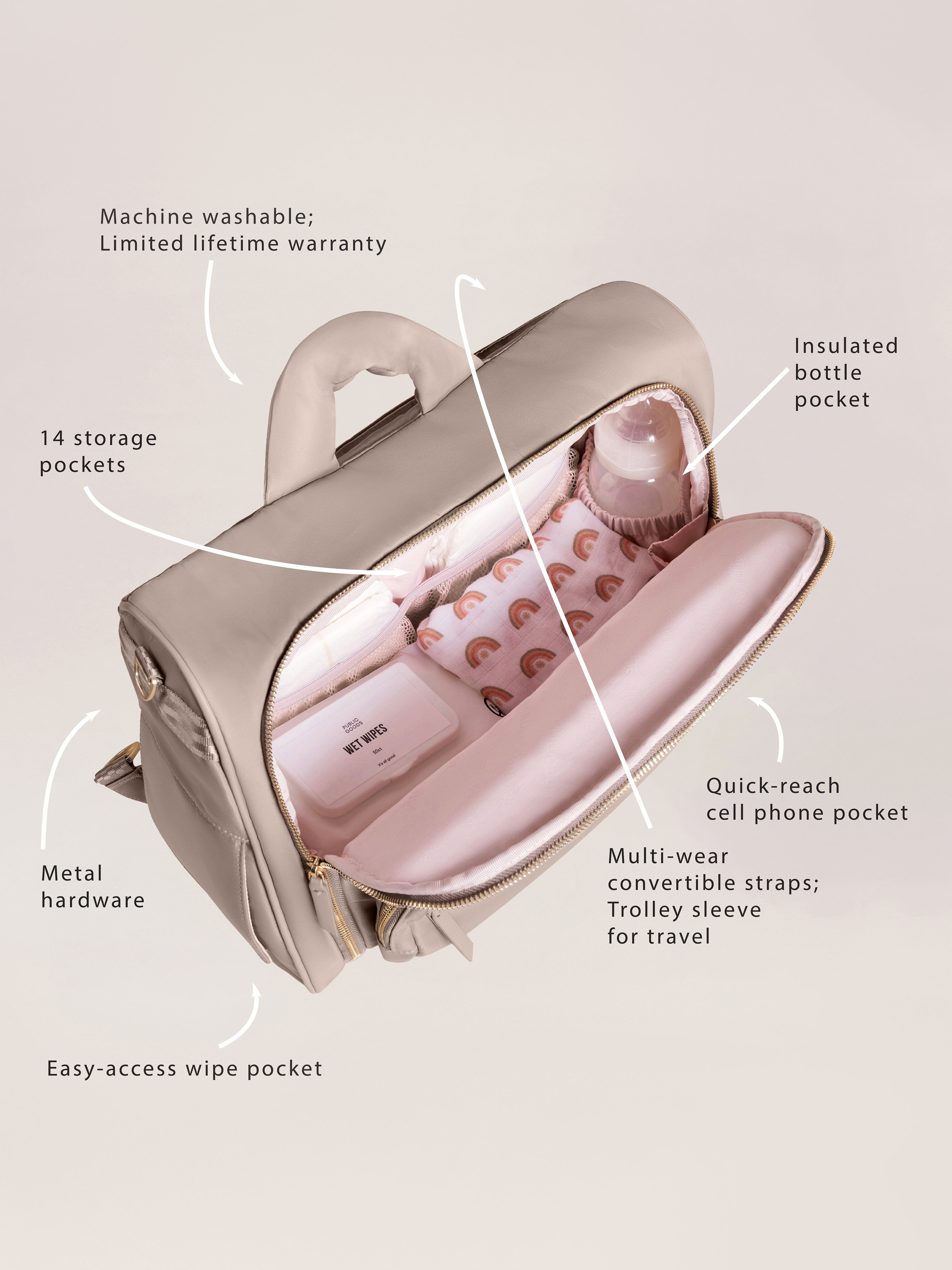 JuJuBe Satchel Diaper Bag - Taupe- Strolleria