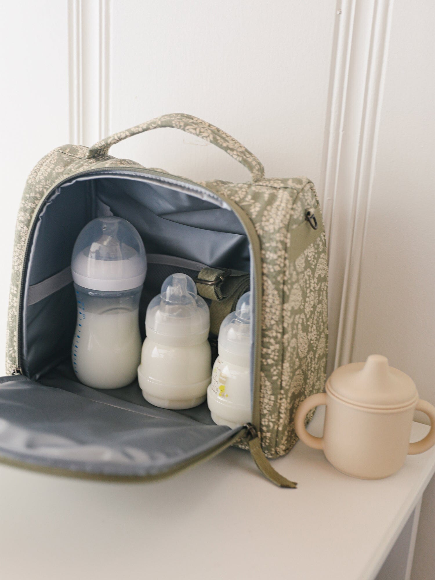 JuJuBe Sazan + JuJuBe Insulated Bottle Bag - Paisley Floral- Strolleria