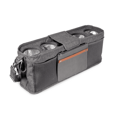Wonderfold Parent Console with 4 Insulated Cup Holders - Gray
