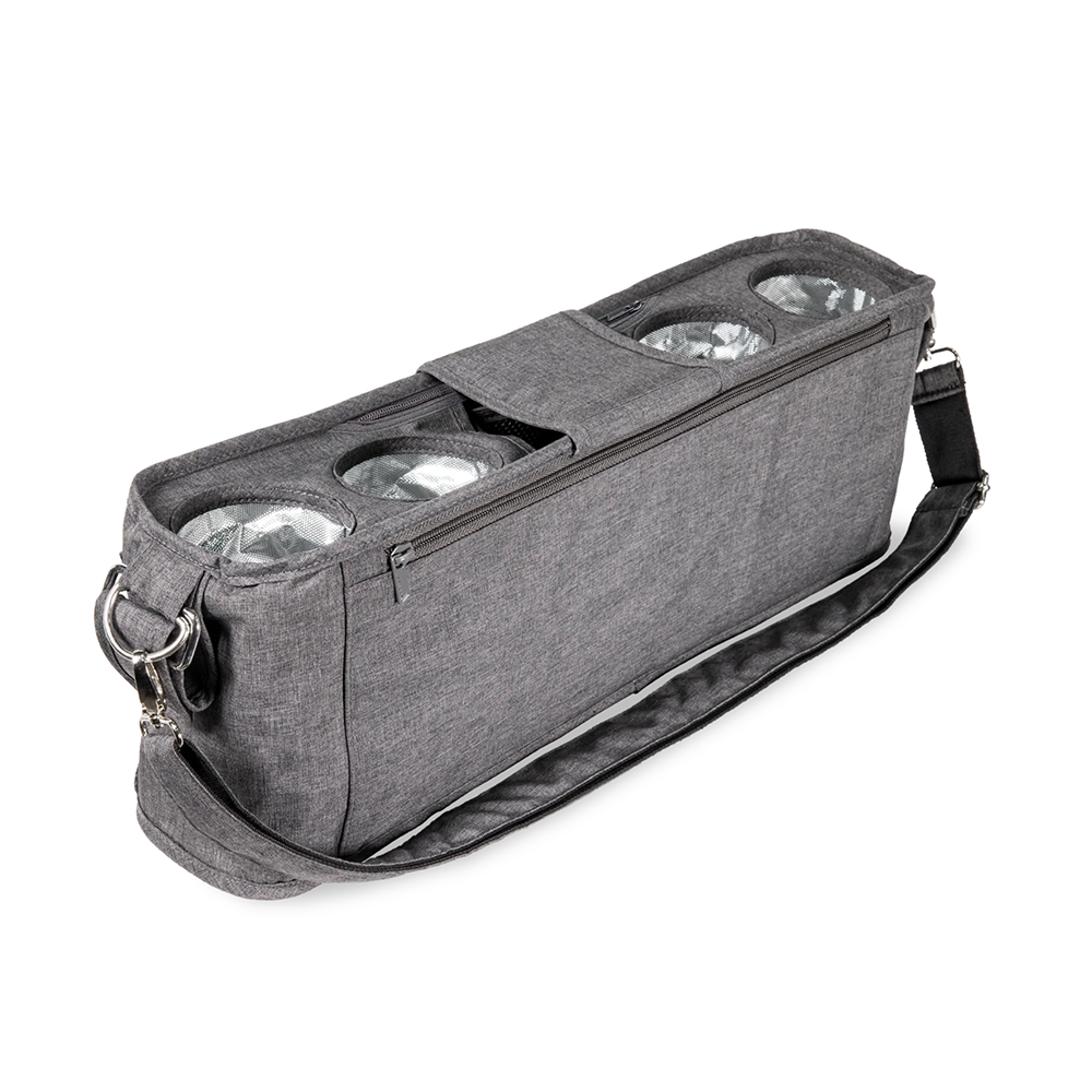 Wonderfold Parent Console with 4 Insulated Cup Holders - Gray- Strolleria