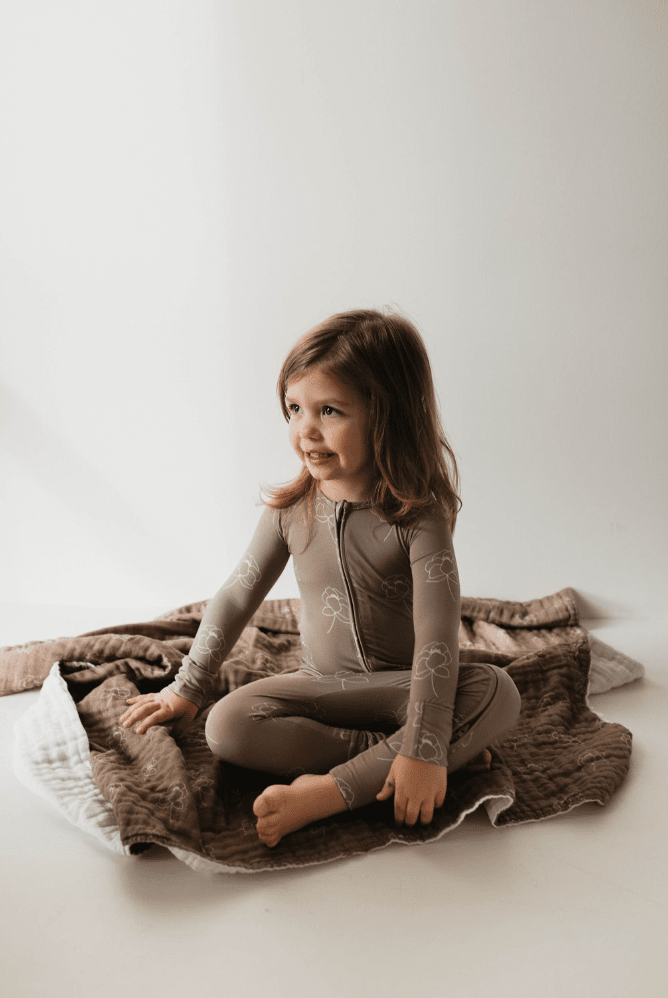 Forever French Baby - Bamboo Zip Pajamas | Sweet Dreams Floral