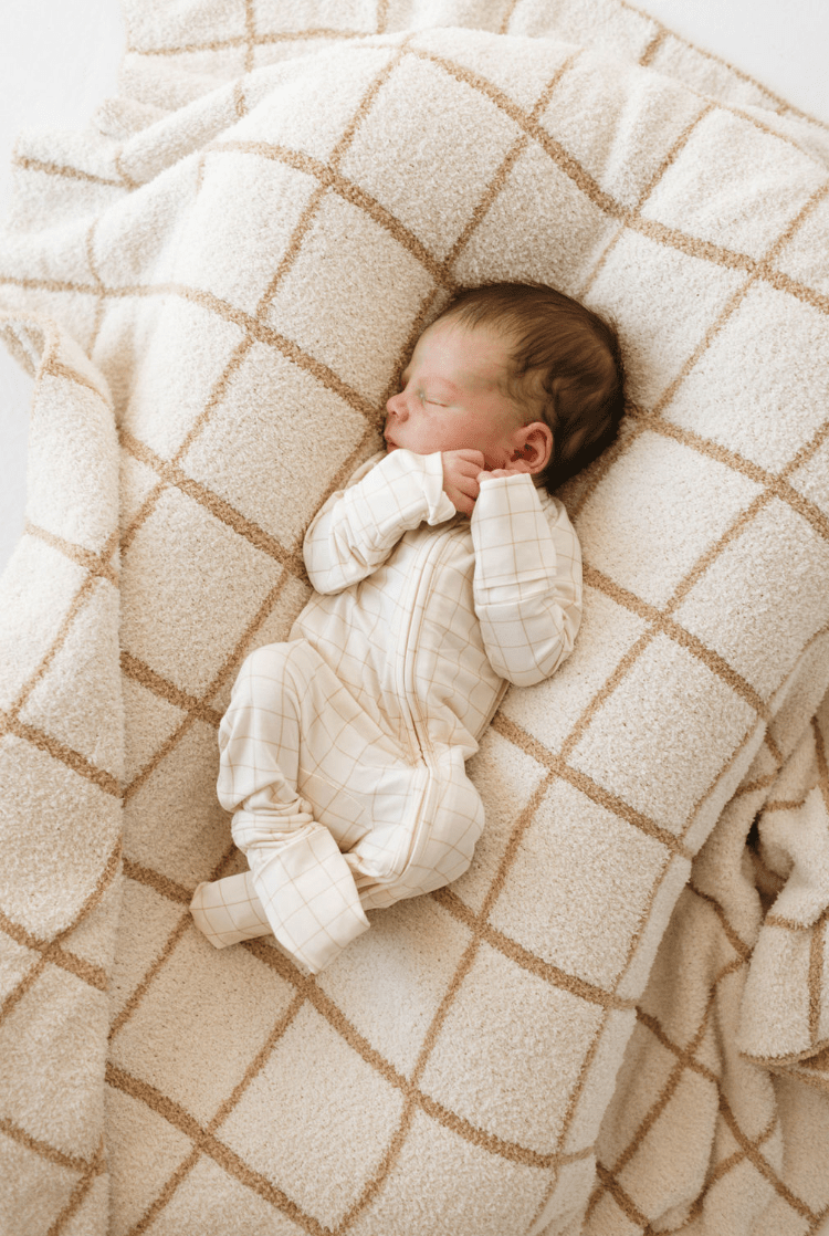 Forever French Baby - Bamboo Zip Pajamas | Golden Grid