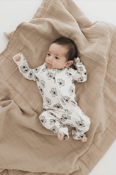 Forever French Baby - Bamboo Zip Pajamas | Desert Bloom