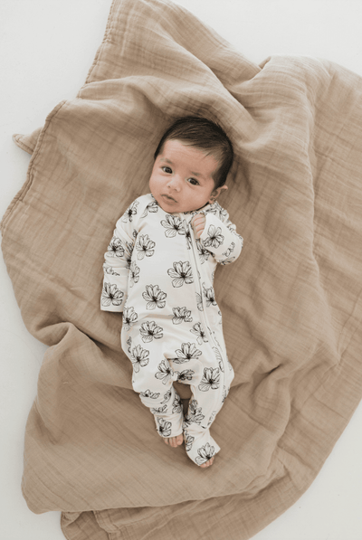 Forever French Baby - Bamboo Zip Pajamas | Desert Bloom